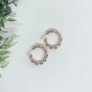 Gold Chain Hoop Earrings | Modern Statement Earrings, Small Hoop Earrings