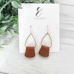 Delicate Teardrop Folded Leather Earrings