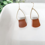 Delicate Teardrop Folded Leather Earrings