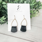 Delicate Teardrop Folded Leather Earrings