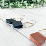 Delicate Teardrop Folded Leather Earrings