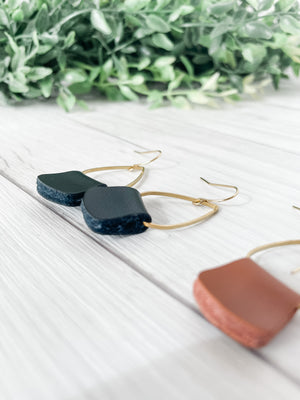 Delicate Teardrop Folded Leather Earrings