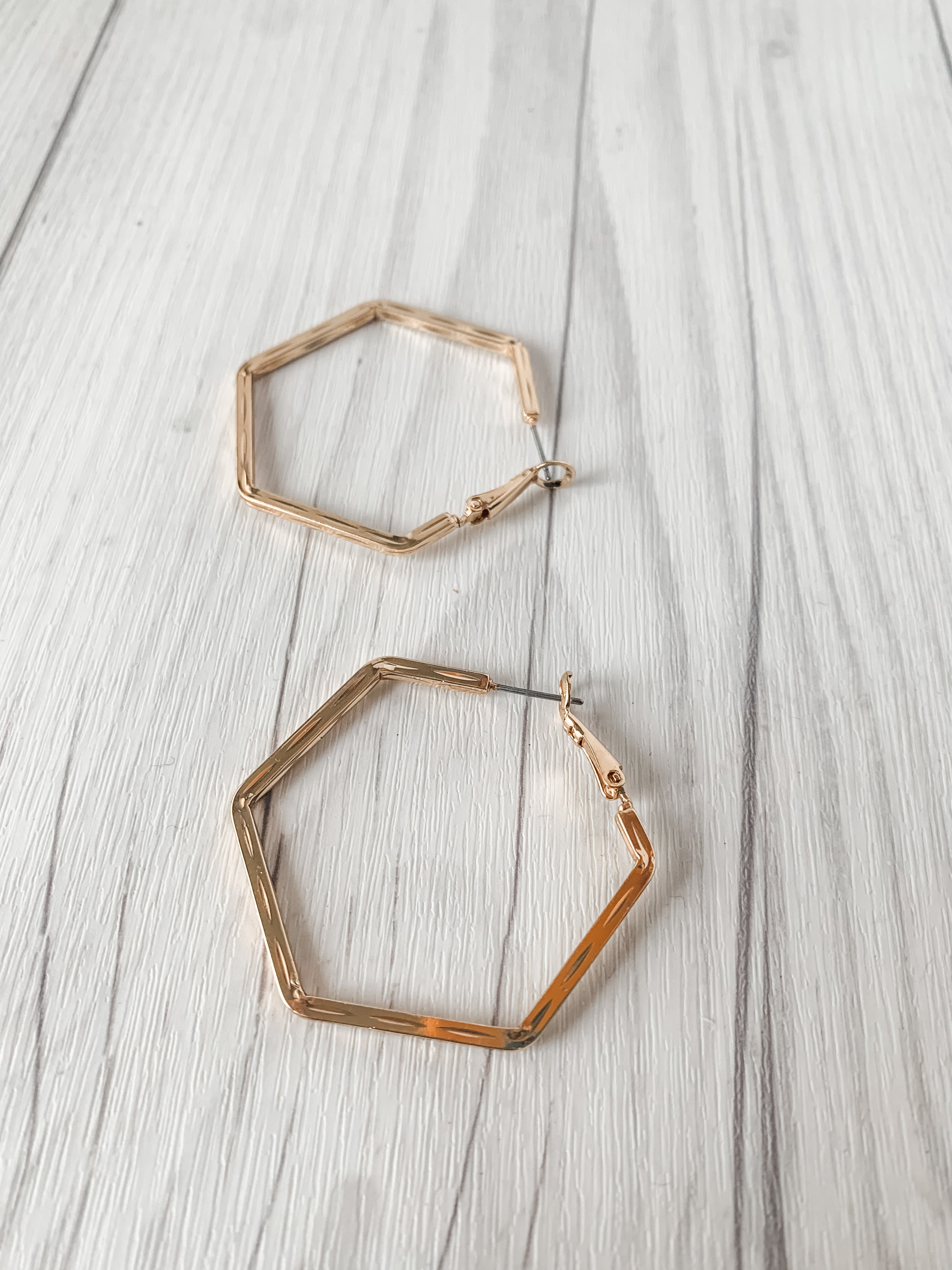 Hexagon Hoop Earrings