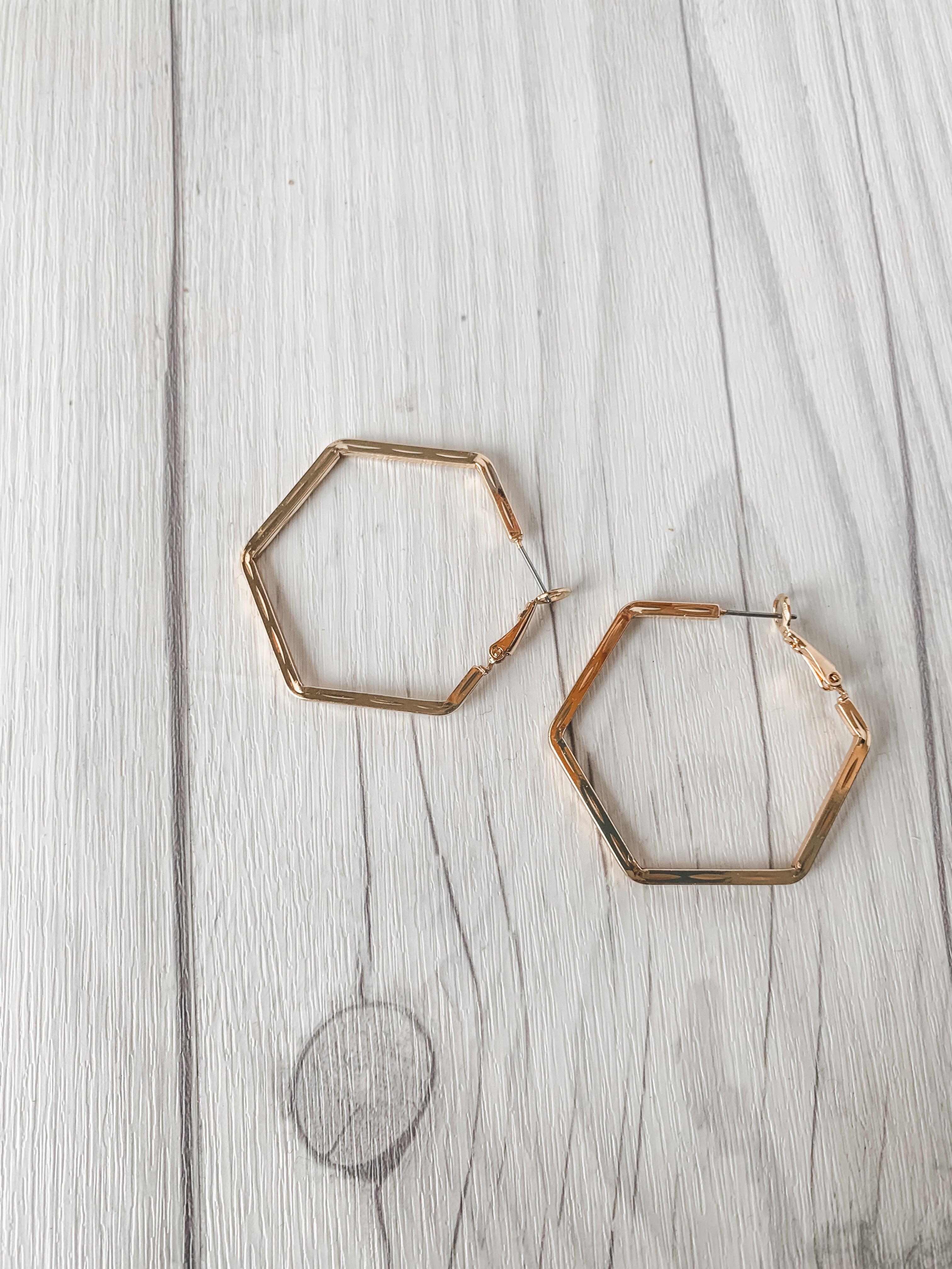 Hexagon Hoop Earrings