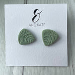 Fern Leaf Stud Lightweight Polymer Clay Earrings