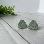 Fern Leaf Stud Lightweight Polymer Clay Earrings