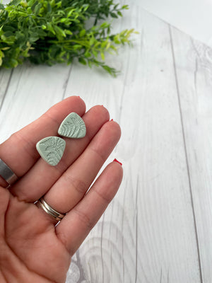 Fern Leaf Stud Lightweight Polymer Clay Earrings