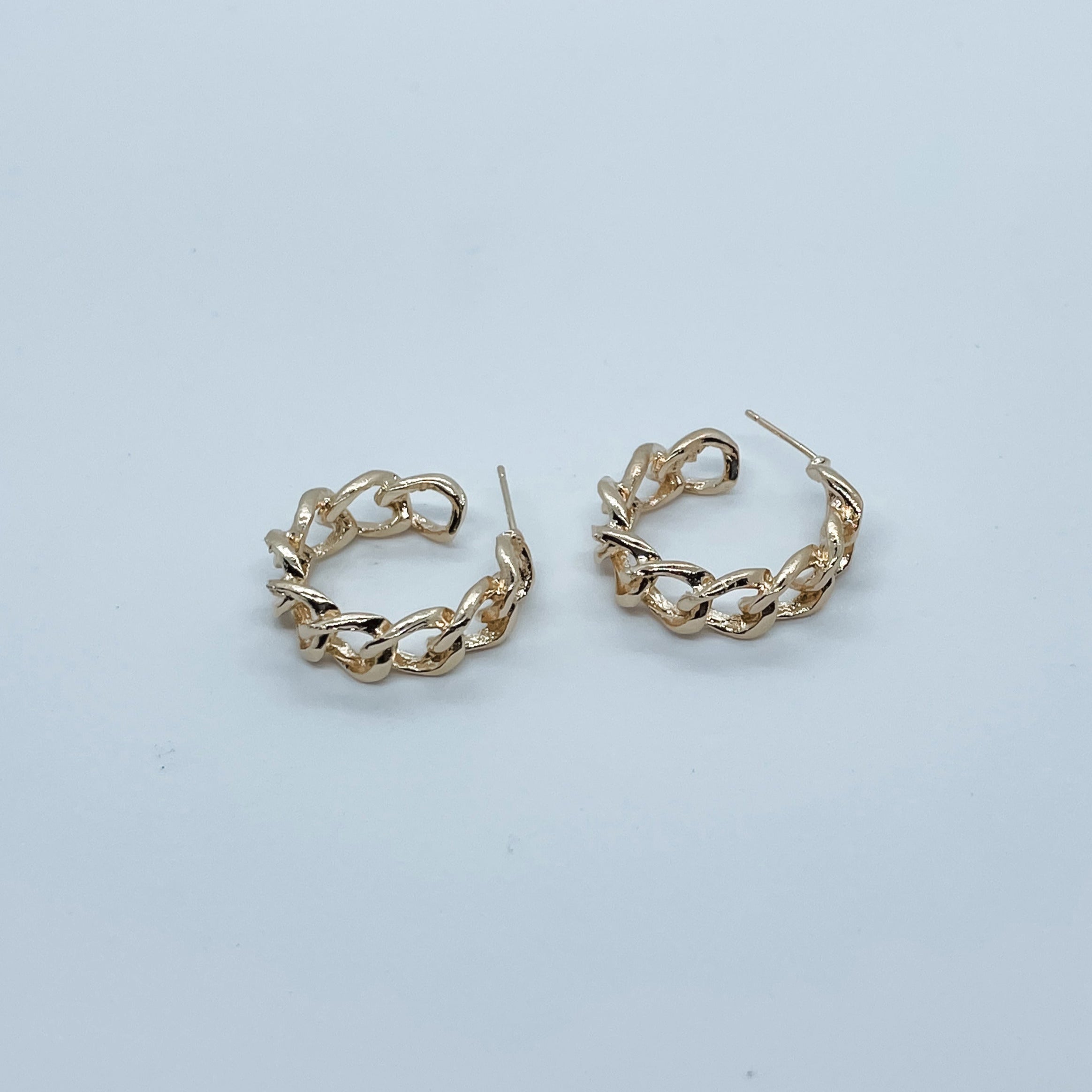 Gold Chain Hoop Earrings | Modern Statement Earrings, Small Hoop Earrings