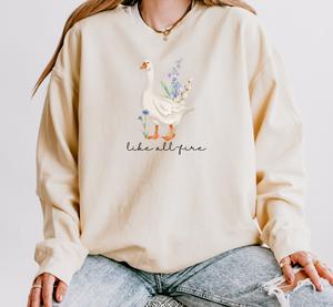 Love you like all-fire Goose sweatshirt – Book Inspired, Gildan 18000 Crewneck