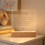 Guardian Angel Prayer Plaque | Catholic Children's Prayer | Kids Room Scripture Sign | Rosary Wall Art | Custom Nightlight