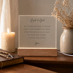 Guardian Angel Prayer Plaque | Catholic Children's Prayer | Kids Room Scripture Sign | Rosary Wall Art | Custom Nightlight