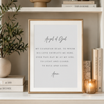 Angel of God Prayer Print – Catholic Wall Art & Baptism Gift