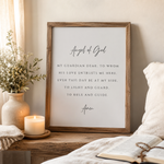 Angel of God Prayer Print – Catholic Wall Art & Baptism Gift