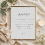 Angel of God Prayer Print – Catholic Wall Art & Baptism Gift
