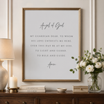 Angel of God Prayer Print – Catholic Wall Art & Baptism Gift