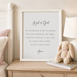 Angel of God Prayer Print – Catholic Wall Art & Baptism Gift