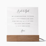 Guardian Angel Prayer Plaque | Catholic Children's Prayer | Kids Room Scripture Sign | Rosary Wall Art | Custom Nightlight
