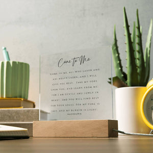 Come to Me All Who Labor Acrylic Plaque