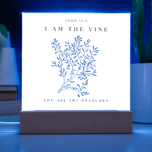 I Am The Vine You Are The Branches Acrylic Plaque Desk Decor John 15:5