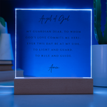 Guardian Angel Prayer Plaque | Catholic Children's Prayer | Kids Room Scripture Sign | Rosary Wall Art | Custom Nightlight