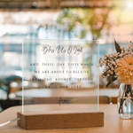 Bless Us O Lord Prayer Acrylic Plaque, Dining Room Scripture Sign | Table Blessing Print | Farmhouse Decor