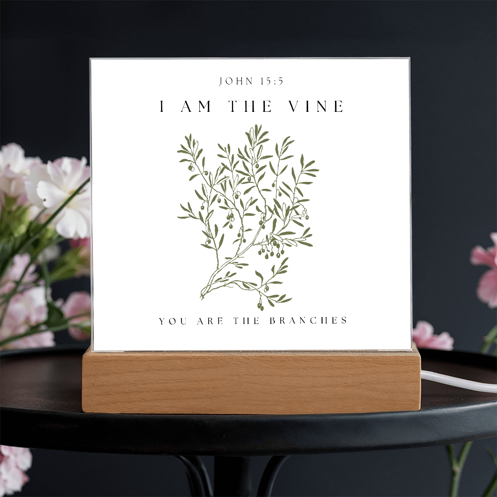 I Am The Vine You Are The Branches Acrylic Plaque Desk Decor John 15:5