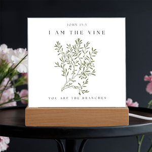 I Am The Vine You Are The Branches Acrylic Plaque Desk Decor John 15:5