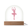 Personalized Ballet Gift | Pink Ballerina Snow Globe Acrylic Dome Plaque | Custom Night Light, Birthday Gift for Her, Girl Ballet Gift