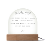 Bless Us O Lord Prayer Acrylic Dome Plaque, Dining Room Scripture Sign | Table Blessing Print | Farmhouse Decor