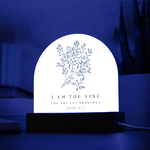I Am the Vine Acrylic Bible Verse Sign – John 15:5 Christian Desk Decor – Scripture Gift – Floral Faith Plaque – Christian Home Decor