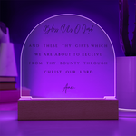 Bless Us O Lord Prayer Acrylic Dome Plaque, Dining Room Scripture Sign | Table Blessing Print | Farmhouse Decor