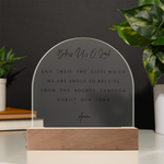 Bless Us O Lord Prayer Acrylic Dome Plaque, Dining Room Scripture Sign | Table Blessing Print | Farmhouse Decor