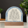 The Lord Bless You And Keep You Acrylic LED Plaque | Numbers 6 Benediction | Vintage Blue Florals, Christian Art, Bible Verse Decor