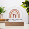 Try to be a rainbow in someone's cloud Acrylic Sign | Maya Angelou Quote | Inspirational Quote | Rainbow Decor | Boho Classroom Art