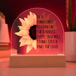 Be a Sunflower Acrylic Dome LED Plaque | Inspirational Night Light Gift