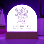 I Am the Vine Acrylic Bible Verse Sign – John 15:5 Christian Desk Decor – Scripture Gift – Floral Faith Plaque – Christian Home Decor