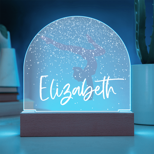 Personalized Gymnastics Gift | Gymnast Snow Globe Acrylic Dome Plaque | Custom Night Light, Birthday Gift for Her, Girl Gymnastics Gift