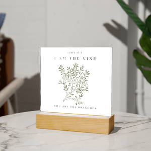 I Am The Vine You Are The Branches Acrylic Plaque Desk Decor John 15:5