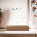 Bless Us O Lord Prayer Acrylic Plaque, Dining Room Scripture Sign | Table Blessing Print | Farmhouse Decor