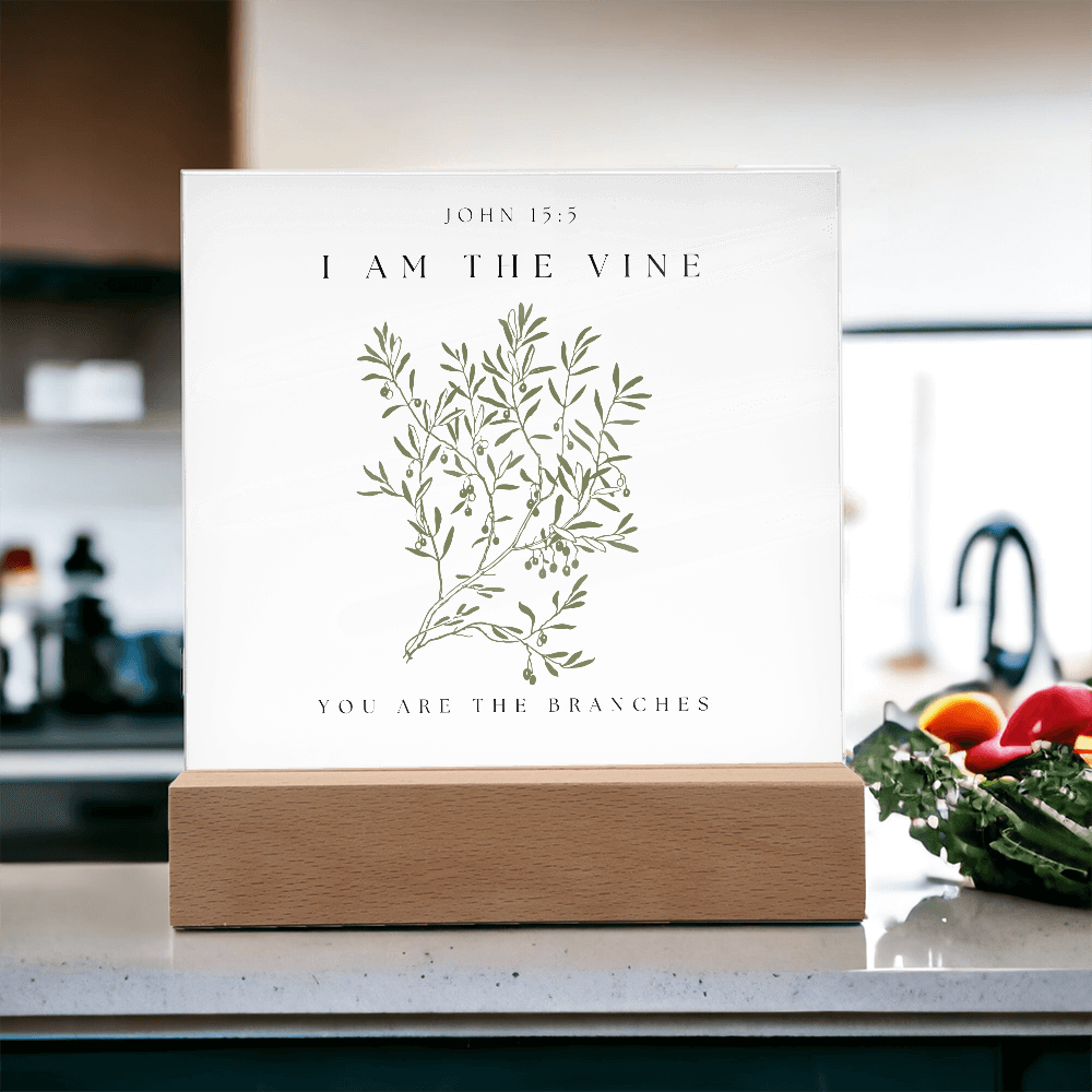 I Am The Vine You Are The Branches Acrylic Plaque Desk Decor John 15:5