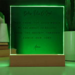 Bless Us O Lord Prayer Acrylic Plaque, Dining Room Scripture Sign | Table Blessing Print | Farmhouse Decor