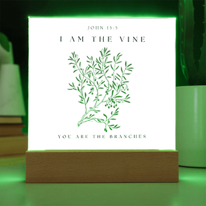I Am The Vine You Are The Branches Acrylic Plaque Desk Decor John 15:5