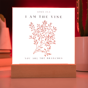 I Am The Vine You Are The Branches Acrylic Plaque Desk Decor John 15:5