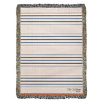 Personalized Woven Throw Blanket | Modern Boho Stripes, Unique Gift for Wedding Engagement Anniversary Keepsake, Family or Couple Last Name