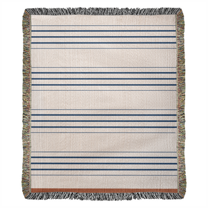 Personalized Woven Throw Blanket | Modern Boho Stripes, Unique Gift for Wedding Engagement Anniversary Keepsake, Family or Couple Last Name