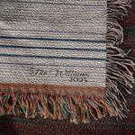 Personalized Woven Throw Blanket | Modern Boho Stripes, Unique Gift for Wedding Engagement Anniversary Keepsake, Family or Couple Last Name
