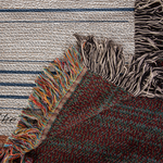 Personalized Woven Throw Blanket | Modern Boho Stripes, Unique Gift for Wedding Engagement Anniversary Keepsake, Family or Couple Last Name