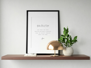 Bless Us O Lord Prayer Print – Catholic Kitchen Wall Art, Christian Home Decor, Grace Before Meals Poster