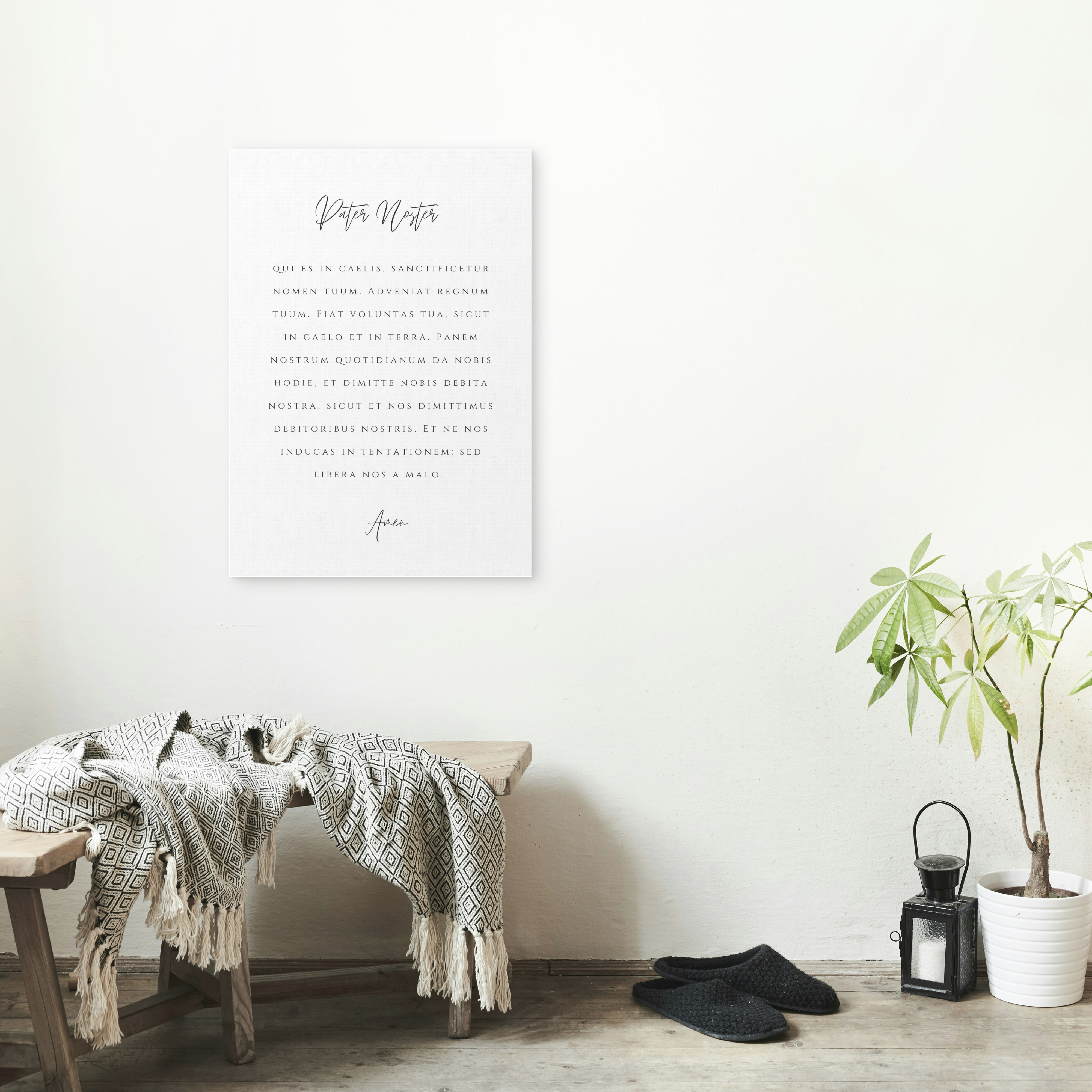 Pater Noster Latin Prayer Canvas | The Lord’s Prayer Christian Wall Art