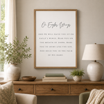 On Eagles Wings Scripture Print — Framed-Ready Christian Wall Art